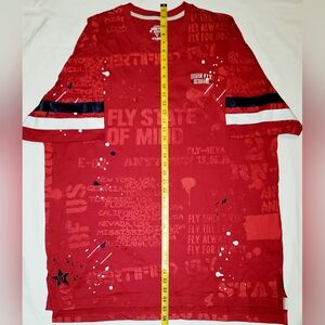 BornFly AnyTown Splatter T-Shirt Red/Blue Sz 4XL Men